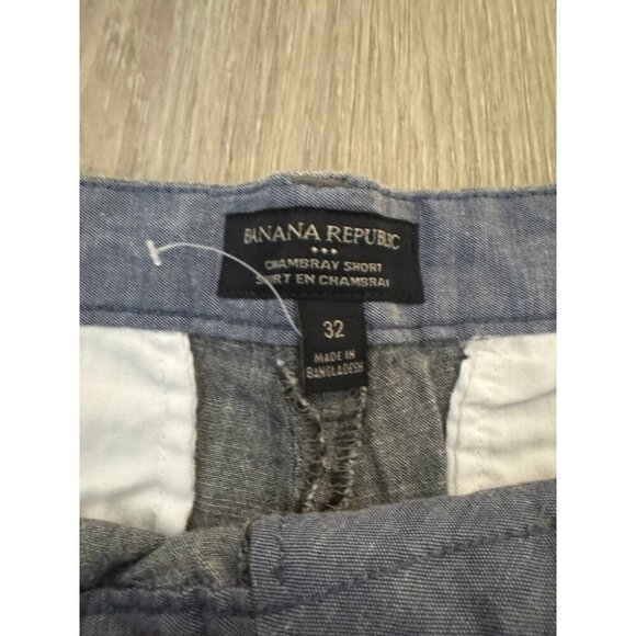 Banana Republic Chino Short Mens 32 Gray Straight Leg Flat Front Slash Pockets - Picture 4 of 6